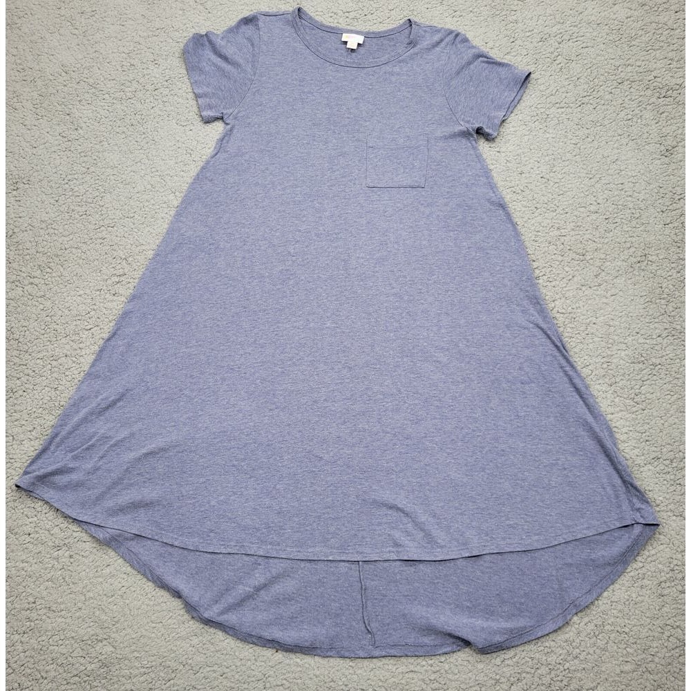 LuLaRoe Dress Womens Extra Small Blue Gray Short Sleeve Shift Fit Flare